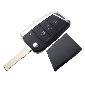 Botones modificados plegable Flip Remote Car Key Cover Case Fob Shell para VW Golf 7 GTI MK7 Skoda Octavia A7 Seat No Logo302M