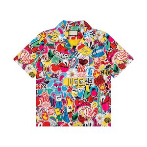 Compre camisa de estampado floral de moda para hombres al por mayor botón casual de manga corta camisa de vestir de diseñador de playa de verano 222 222