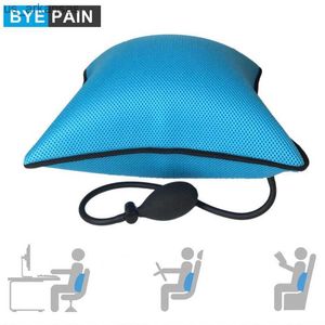 Cojín de apoyo lumbar inflable portátil BYEPAIN/almohada de masaje-para silla de oficina y alivio del dolor del nervio ciático del coche L230523