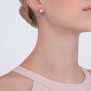 Pendiente de perlas C legers Stud de alta calidad marca de lujo tachuelas doradas de 18 K para mujer diseño de marca nueva venta de diamantes regalo exquisito pendientes de plata 925 5A