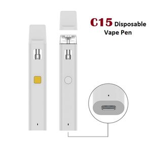 C15 Pen vape Disposable 1,0 ml 2,0 ml Vaporisateur d'huile vide D8 D9 300mAh Préchauffeur USB Dispositif de recharge USB