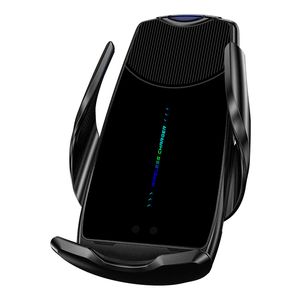 C2 Qi Soporte de cargador de coche inalámbrico Infrarrojo Auto-Sense Auto-Sujeción Soporte de cargador inalámbrico de coche rápido para iPhone Huawei Samsung Teléfonos inteligentes