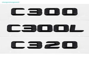 C300 C300L C320 Número de letra ABS Silver Chrome Insignia de coches Accesorios para automóvil para Mercedes Benz 190E W201 W202 W203 W20444129776