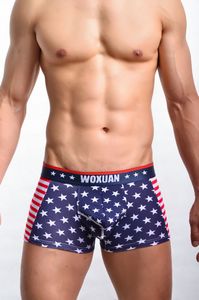 Vente en gros WOXUAN Boxer pour hommes, sous-vêtements pour hommes, drapeau américain, sous-vêtements pour hommes, nouvel arrivage!
