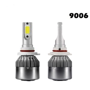 C6 2PCS Super Bright All in One COB Auto Car Headlights 9006 HB4 LED 72W 7600lm 12V 6000K 3000K Bombilla delantera Faro