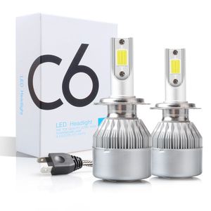 C6 H1 H3 Led Headlight Bulbs H7 LED Car Lights H4 880 H11 HB3 9005 HB4 9008 H13 6000K 36W 9-36V Auto Headlamps COB Chip Super Brightness