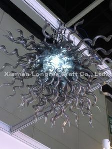 Lámpara de araña de cristal soplado a mano gris Vintage, lámparas colgantes pequeñas y baratas de cristal modernas decorativas personalizadas para decoración de Hotel