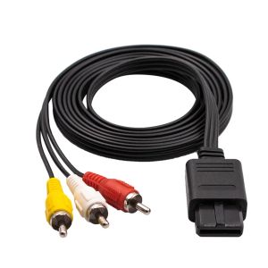 Câbles 100 pcs/lot 1.8 m 6FT AV TV RCA câble de cordon vidéo pour cube de jeu/pour SNES GameCube/pour Nintendo pour N64 64 câble de jeu en gros