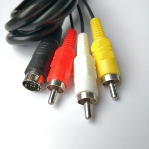 Câbles 10pcs 1.8m Retrobit AV RCA Câble vidéo audio pour Sega Genesis 2 3 III Cordon de connexion 3RCA à 9 broches Nicked Plated Pild Game