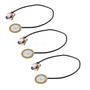 Câbles 3PCS PIEZO TRANSDUCER Microphone Pickup Jack Mic Contact remplacement pour la guitare bricolage