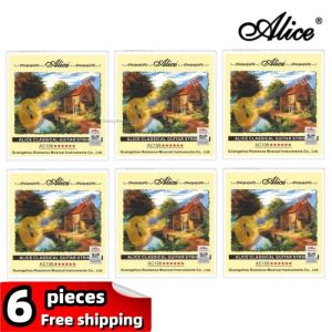 Câbles 6 Set String de guitare classique Alice A106 Clear Nylon String Hard Tension Student Wholesale Musical Instrument Accessoires