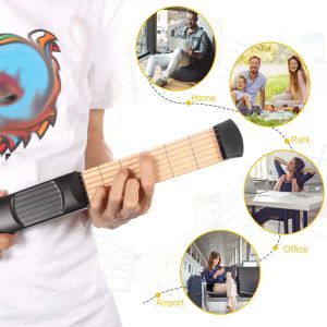 Câbles 6Tone Pocket Guitar Practice Neck Portable Guitar Chord Trainer Trainer pour débutant MinI-Size Sixfre Piano Finger Trainer Modèle