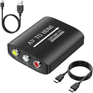 Câbles AV au convertisseur HDMI, composite en convertisseur HDMI compatible avec Wii, PS One, PS2, PS3, STB, Xbox, VHS, VCR, DVD Blueray