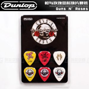 Câbles Dunlop gnr001 pistolets n roses Picks de guitare Tortex signaturés, 6 picks en 1 pack, objet de collection