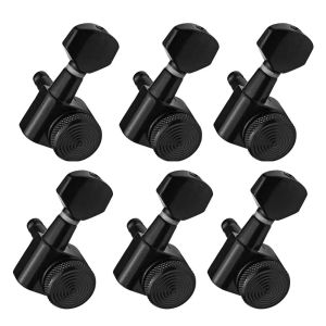 Câbles Guitar String Peg Locking Tiners Tuning Pegs Machine Heads Black for Acoustic Electric Guitar Guitar Parts 6r6l3r3l