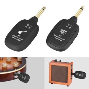 Câbles émetteur de système sans fil de guitare Récepteur de guitare sans fil rechargeable intégrée pour basse de guitare électrique