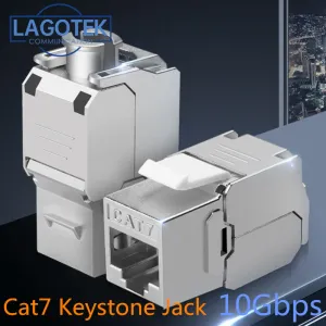 Câbles TOOLLESS RJ45 Keystone Cat7 Cat6A Module d'alliage de zinc FTP Adaptateur CAT7 RJ45