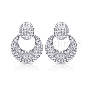 Cadermay bijoux à la mode S Sier 31*41Mm rond brillant coupe cerceau Moissanite boucles d'oreilles pour les femmes cadeau