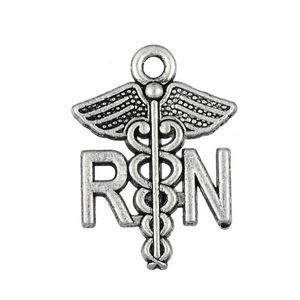 Caducée RN charme infirmière autorisée pendentif résultats de bracelet médical 20pcs291v