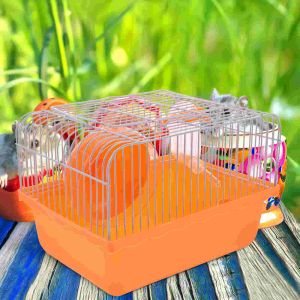 Cages Hamster Cage voyage transport Rat Cage petits animaux fournitures Hamster jouet accessoires (rose) pour