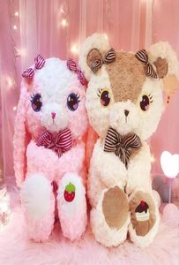 Pastel de peluche Bear Strawberry Rabbit Plush Animal relleno Rose Velvet GRAGO Conejo Pink Heart Girl Birthday Valentine039s Gift9281552