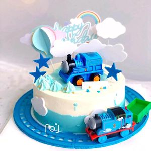 Cake Tools Little Train Topper Happy Birthday Party Decor Kids Track Railway Toy Children Baby Shower Baking