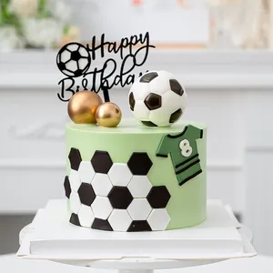 Outils de gâteau, décoration de jeu de Football, fournitures de fête de garçon, accessoires de décoration pour enfants, joyeux anniversaire