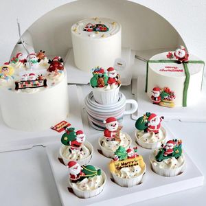 Outils de décoration de gâteaux, petit père noël, décorations de noël, décoration de Dessert joyeux anniversaire, fournitures de joyeux anniversaire 2024