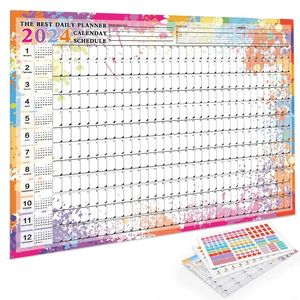Calendar 2024 Wall Hanging Calendar Kawaii Yearly Planner Sheet Memo Pad To Do List Agenda Schedule Organizer Check List Home Office 231115