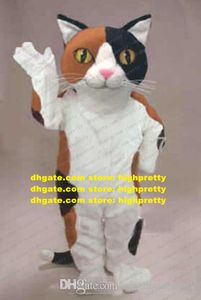 Costume de mascotte de chat Calico, tenue de personnage de dessin animé pour adulte, Image d'entreprise, Film de coupe de ruban, Cere zz7885