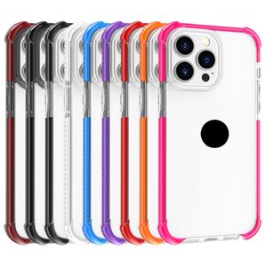 Call Phone Cases Transparent Double Couleur Acrylique TPU TPE Quatre Coins Antichute Protection Clear Back Cover pour Apple iPhone 14 Plus7704705