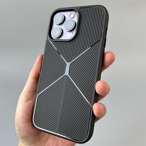 Call Phone Cases Twill Frosted X Carbon Fiber Soft Shell Anti-slip Simple Pure TPU Anti-fall Protective Back Cover pour iPhone 14 Pro Max 13 12