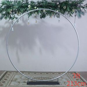 Caligrafía 7 pies (210 cm) Decoración de boda Soporte de fondo Fondos de fotografía redondos Marco de fondo al aire libre Arco de globo Estante plegable