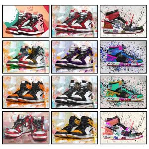 Calligraphie mode tendance graffiti baskets mur arts affiche classiques chaussures de basket-ball décoration maison peinture peinture murale imprimés images