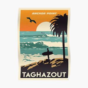 Caligrafía Taghazout Surf Anchor Point Surf Print Poster Pintura moderna Imagen de pared Decoración Mural Art Room Print Divertido Sin marco