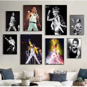 Cuadros artísticos de pared con caligrafía, decoración decorativa para el hogar, Cuadros de Freddie Mercury, carteles de estrellas de música Rock bohemio e impresiones, pintura en lienzo