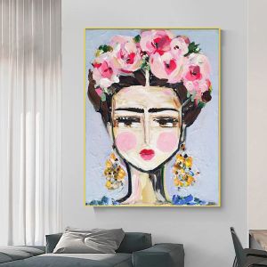 Caligrafía retrato de mujer pintura en lienzo impresionista chica abstracta moderna carteles e impresiones Cuadros imágenes artísticas de pared para decoración del hogar