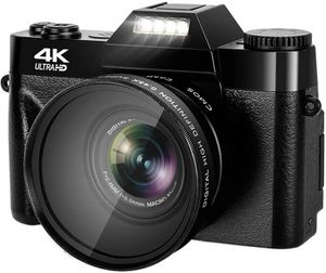 Caméscopes 4K HD Appareil photo numérique Vlogging Caméscope pour Webcam WIFI Grand Angle 16X Zoom 48MP Pographie 3 pouces Écran rabattable 231101
