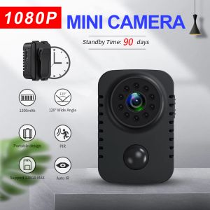 Camcorders HD Mini Body Camera Wireless 1080p Security Pocket Cameras Motion Activé Small Nanny Cam pour voitures en veille Pir Espia webcam