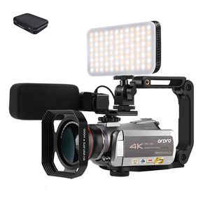 Caméscopes Caméra vidéo Blogger 4K Professional Ordro Vision nocturne infrarouge Caméras Vlogger Camescope numérique Filmadora Full HD 230830