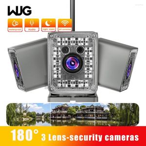 Camera 3 Lenses WiFi Surveillance Outdoor avec grand angle de protection contre la vision nocturne de la vision nocturne