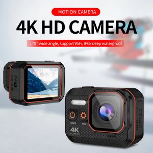 Appareil photo 4K HD imperméable USB 2.0 / WiFi Action Camera Prise en charge de la caméra continue à télécommande de prise de vue Flash