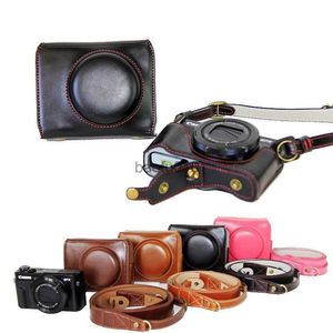 Accesorios de bolsas de cámara NUEVA BOLA DE CÁMARA DE CÁMARA DE LUZ DE LUXURA PU PARA CANON POWERSHOT G7X-2 G7X II G7X III G7X MARCA 3 CUBIERTA CON SORTEA ABIERTA DE PATERÍA HKD230817