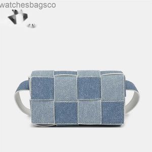 Sac pour appareil photo Petite Cassette BVs Nouvelle Huile Cire Cuir Brique Tissé Carré Sac À Bandoulière Ceinture Denim Peau De Mouton Patchwork Édition Limitée Y