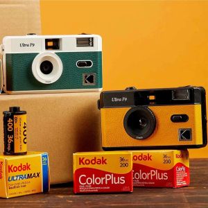 Camera Kodak Ultra F9 Retro Film Camera 35 mm focus gratuit réutilisable intégré en flash plusieurs couleurs avec paquet portable mini cadeau mignon