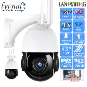 CAMERA 3G 4G SIM CARDE SONYIMX335 HD 5MP Wireless IP Camera WiFi PTZ DOME 30X AUTO FOCUT Humanoid Track with Auto Zoom Two Way Audio