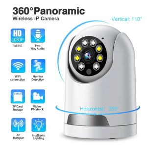 Caméras 3MP PTZ IP Camera 2.4G WiFi Wireless HD Network Cam Smart Home CCTV Surveillance Kamera Twoway Audio AI Tracking Baby Monitor