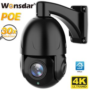 Cameras 4K 8MP Poe IP Camera Outdoor 30x Optical Zoom Speed Dome Street Camera 5MP HD Vision nocturne 80m CCTV VIDEOT SUPPRIMANCE P2P XMEYE