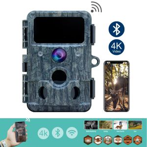 Caméras 4k HD WiFi Trail Camera Ir LED Day and Night Double utilisation pour chasser la surplombent sur le suivi de la faune Surveillance Video / Photo Caméras