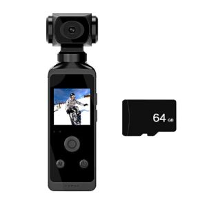 Caméras 4K Pocket Action Camera Camera HD Écran LCD 270 ° Rotation WiFi Mini Sports Camera avec étui étanche pour voyager32g / 64g